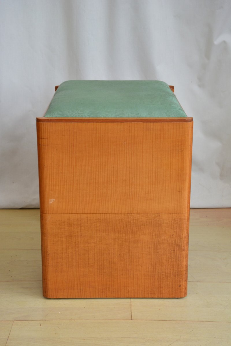 English Art Deco Sycamore Dressing Table Stool - Image 4